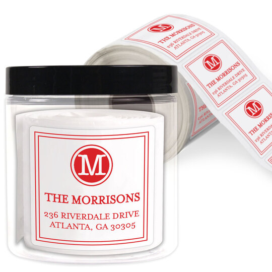 Circle Initial with Address Square Labels